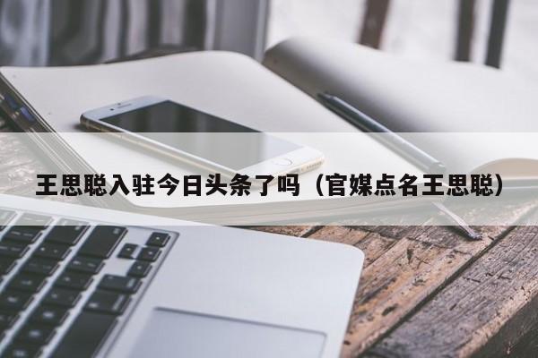 王思聪入驻今日头条了吗（官媒点名王思聪）