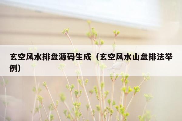 玄空风水排盘源码生成（玄空风水山盘排法举例）
