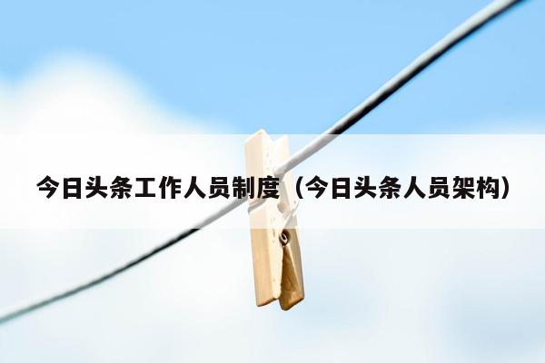 今日头条工作人员制度（今日头条人员架构）