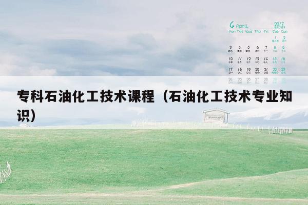 专科石油化工技术课程（石油化工技术专业知识）