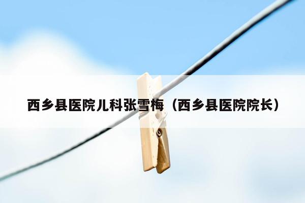 西乡县医院儿科张雪梅（西乡县医院院长）