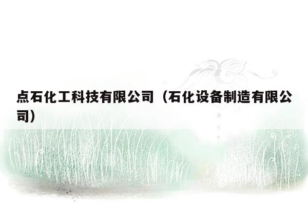 点石化工科技有限公司（石化设备制造有限公司）