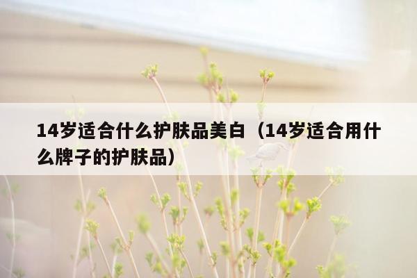 14岁适合什么护肤品美白（14岁适合用什么牌子的护肤品）