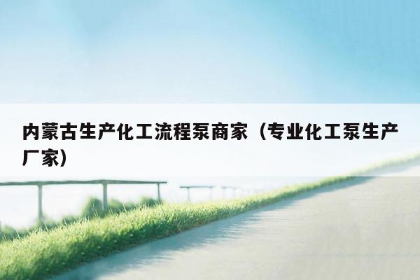 内蒙古生产化工流程泵商家（专业化工泵生产厂家）