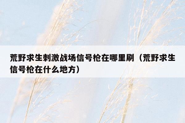 荒野求生刺激战场信号枪在哪里刷（荒野求生信号枪在什么地方）