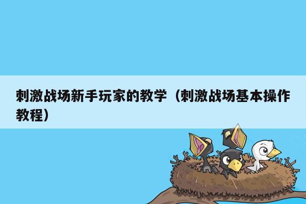 刺激战场新手玩家的教学（刺激战场基本操作教程）