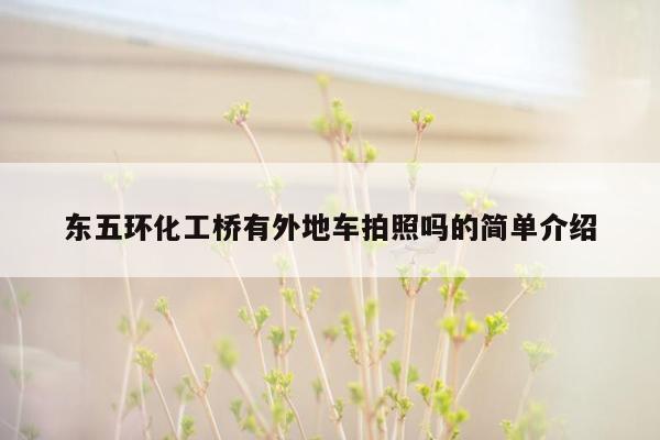 东五环化工桥有外地车拍照吗的简单介绍