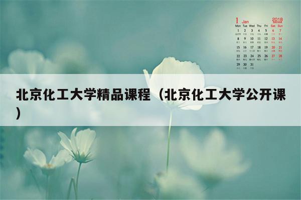 北京化工大学精品课程（北京化工大学公开课）