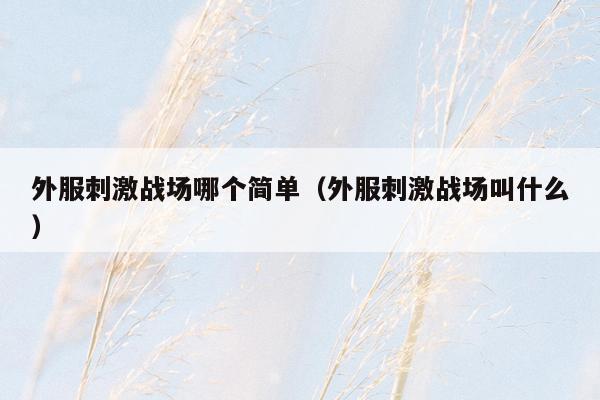 外服刺激战场哪个简单（外服刺激战场叫什么）