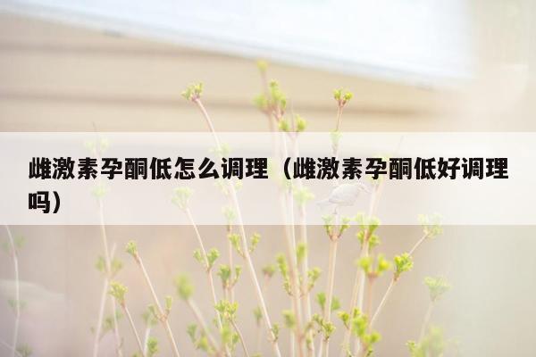 雌激素孕酮低怎么调理（雌激素孕酮低好调理吗）
