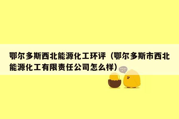 鄂尔多斯西北能源化工环评（鄂尔多斯市西北能源化工有限责任公司怎么样）