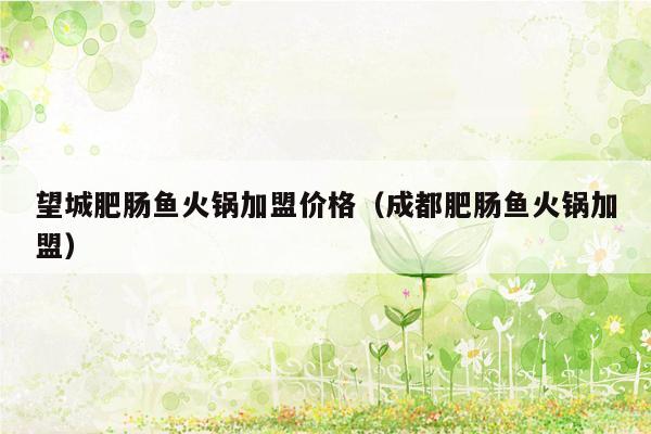 望城肥肠鱼火锅加盟价格（成都肥肠鱼火锅加盟）