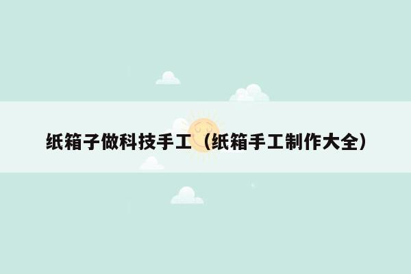 纸箱子做科技手工（纸箱手工制作大全）