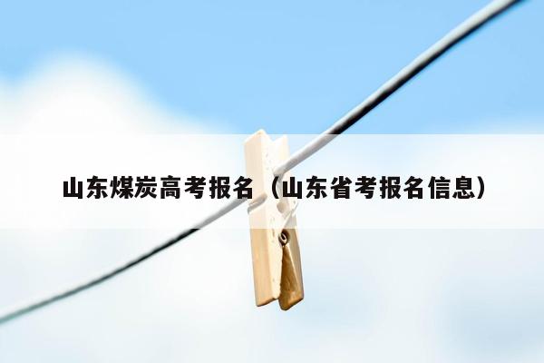 山东煤炭高考报名（山东省考报名信息）