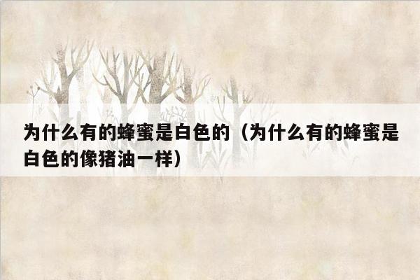 为什么有的蜂蜜是白色的（为什么有的蜂蜜是白色的像猪油一样）