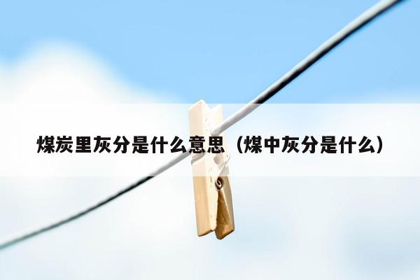煤炭里灰分是什么意思（煤中灰分是什么）