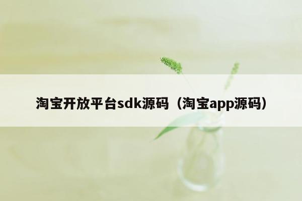 淘宝开放平台sdk源码（淘宝app源码）