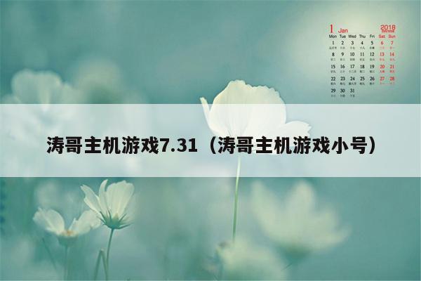 涛哥主机游戏7.31（涛哥主机游戏小号）