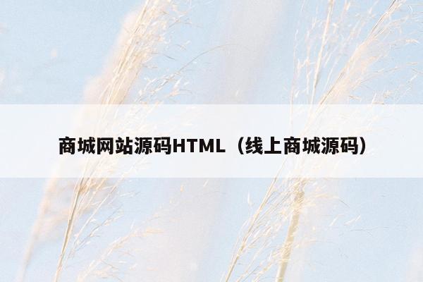 商城网站源码HTML（线上商城源码）