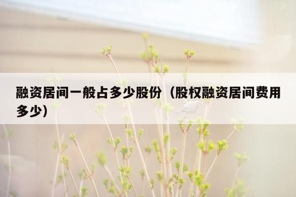 融资居间一般占多少股份（股权融资居间费用多少）