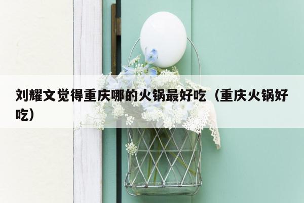刘耀文觉得重庆哪的火锅最好吃（重庆火锅好吃）