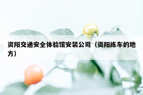 资阳交通安全体验馆安装公司（资阳练车的地方）