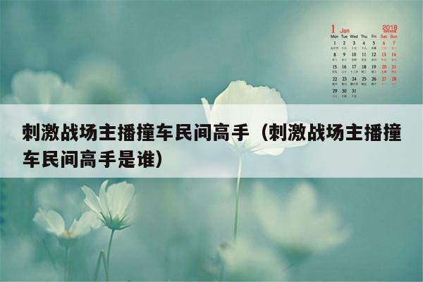 刺激战场主播撞车民间高手（刺激战场主播撞车民间高手是谁）