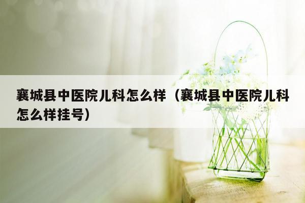 襄城县中医院儿科怎么样（襄城县中医院儿科怎么样挂号）