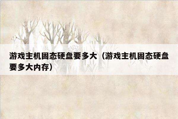 游戏主机固态硬盘要多大（游戏主机固态硬盘要多大内存）