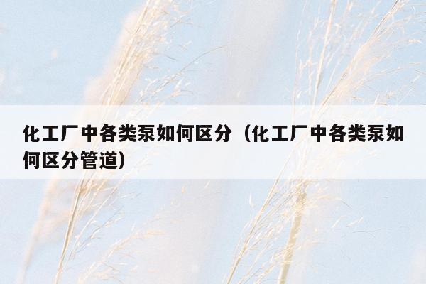 化工厂中各类泵如何区分（化工厂中各类泵如何区分管道）