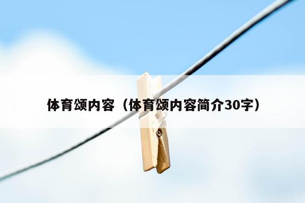 体育颂内容（体育颂内容简介30字）