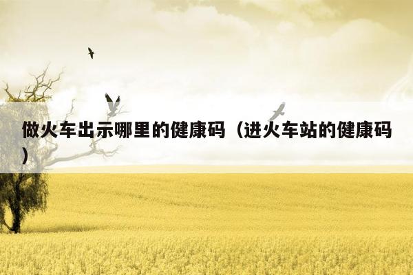 做火车出示哪里的健康码（进火车站的健康码）