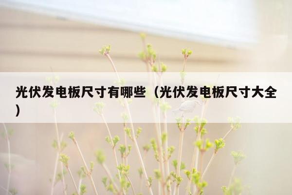 光伏发电板尺寸有哪些（光伏发电板尺寸大全）