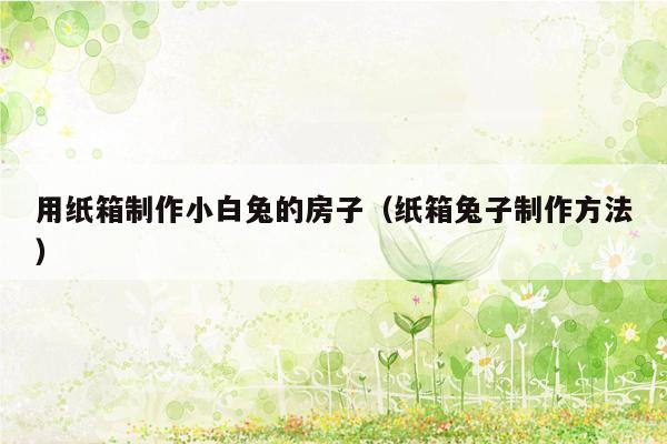 用纸箱制作小白兔的房子（纸箱兔子制作方法）