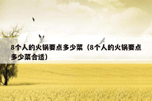 8个人的火锅要点多少菜（8个人的火锅要点多少菜合适）
