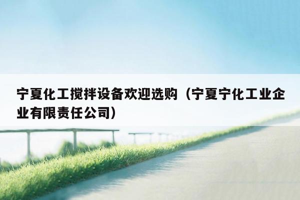 宁夏化工搅拌设备欢迎选购（宁夏宁化工业企业有限责任公司）