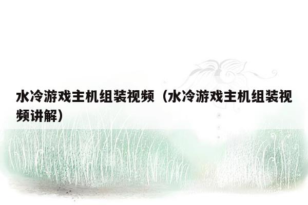 水冷游戏主机组装视频（水冷游戏主机组装视频讲解）