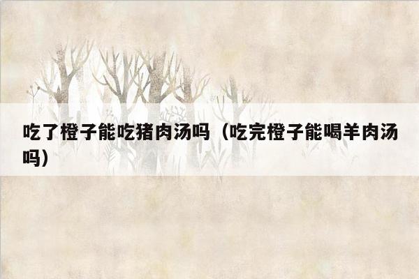 吃了橙子能吃猪肉汤吗（吃完橙子能喝羊肉汤吗）