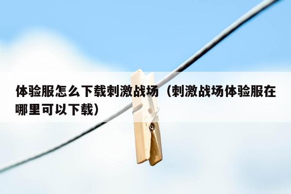 体验服怎么下载刺激战场（刺激战场体验服在哪里可以下载）