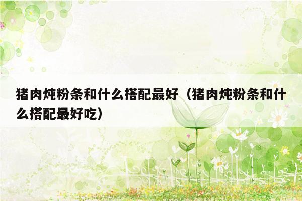 猪肉炖粉条和什么搭配最好（猪肉炖粉条和什么搭配最好吃）