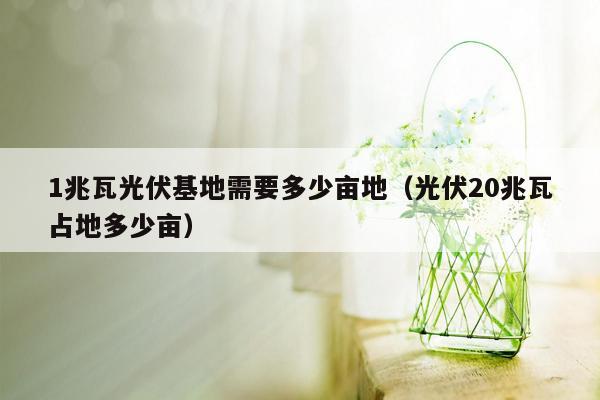 1兆瓦光伏基地需要多少亩地（光伏20兆瓦占地多少亩）