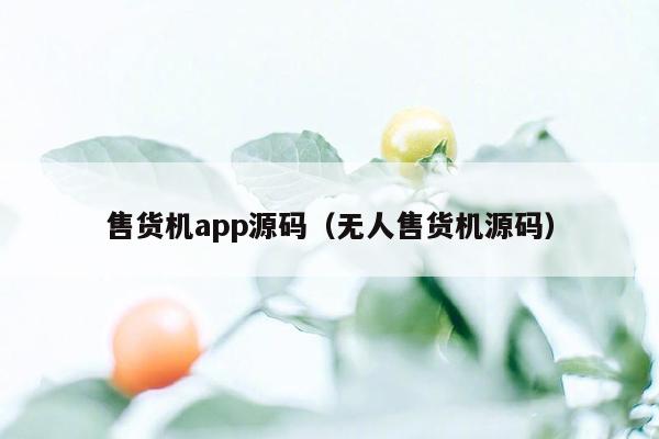 售货机app源码（无人售货机源码）