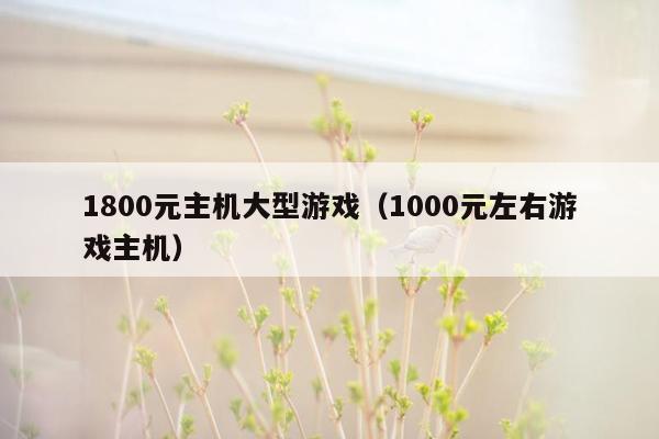 1800元主机大型游戏（1000元左右游戏主机）