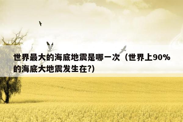 世界最大的海底地震是哪一次（世界上90%的海底大地震发生在?）
