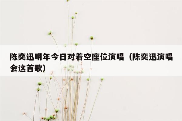 陈奕迅明年今日对着空座位演唱（陈奕迅演唱会这首歌）
