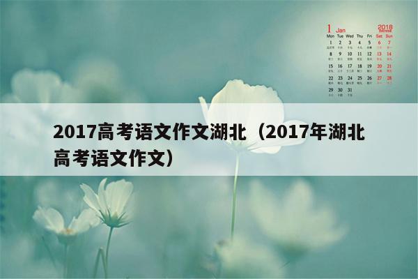 2017高考语文作文湖北（2017年湖北高考语文作文）