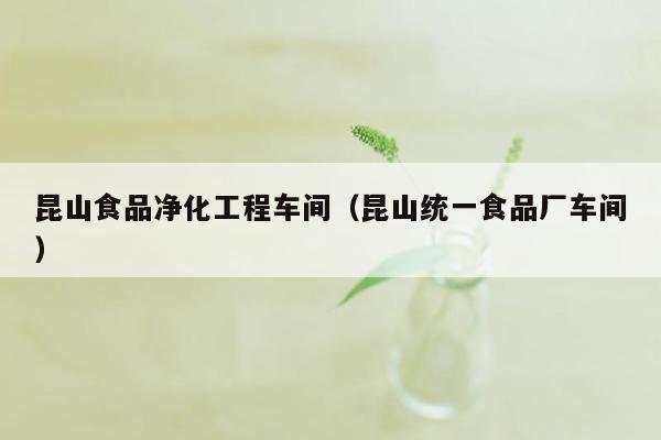 昆山食品净化工程车间（昆山统一食品厂车间）