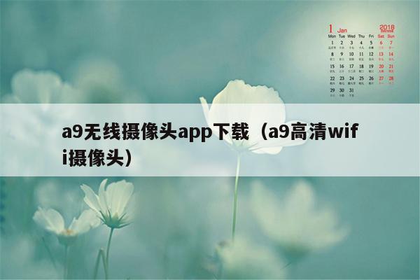 a9无线摄像头app下载（a9高清wifi摄像头）