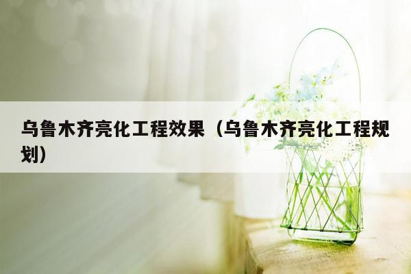 乌鲁木齐亮化工程效果（乌鲁木齐亮化工程规划）
