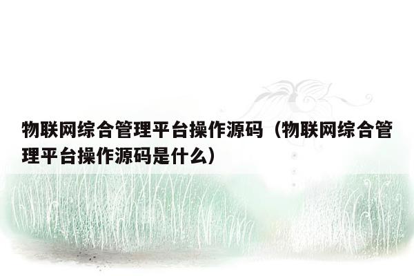 物联网综合管理平台操作源码（物联网综合管理平台操作源码是什么）